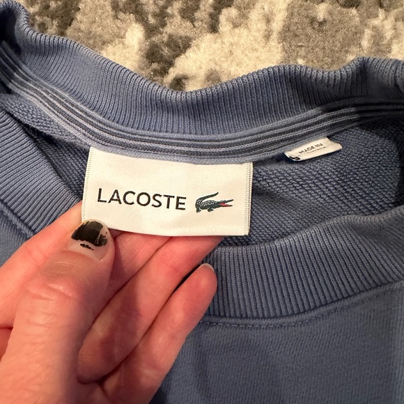 Lacoste Blue Embroidered Logo Sweatshirt Pullover Long Sleeve Crewneck Med RARE - Picture 9 of 9